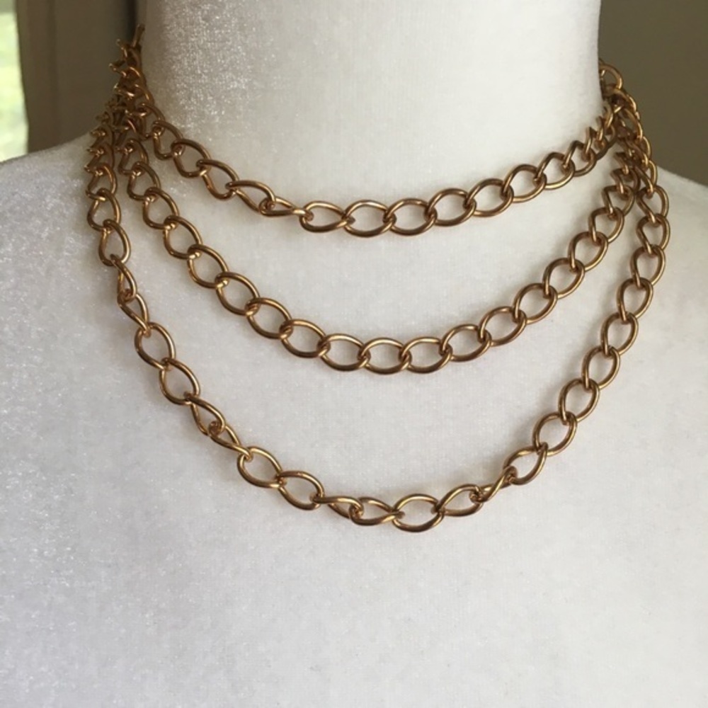 Long Gold Chain Necklace Can Be Doubled or Tripled